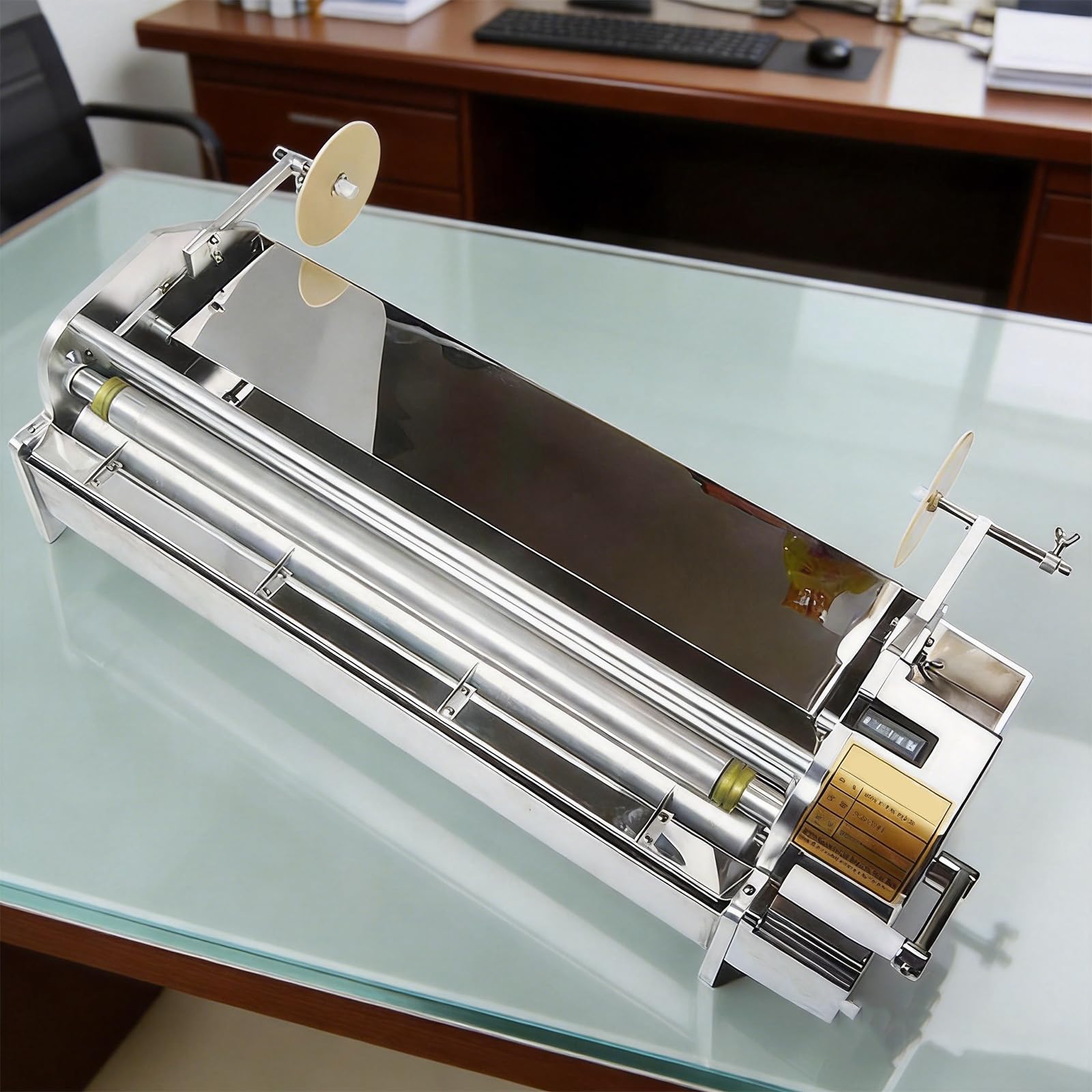 LHQYA Manual Wallpaper Gluing Machine,coater Wallpaper Paste Machine, With Meter Counter, Adjustable Glue Thickness, Wallpaper Width: 70cm, For Decoration, Design, And Construction