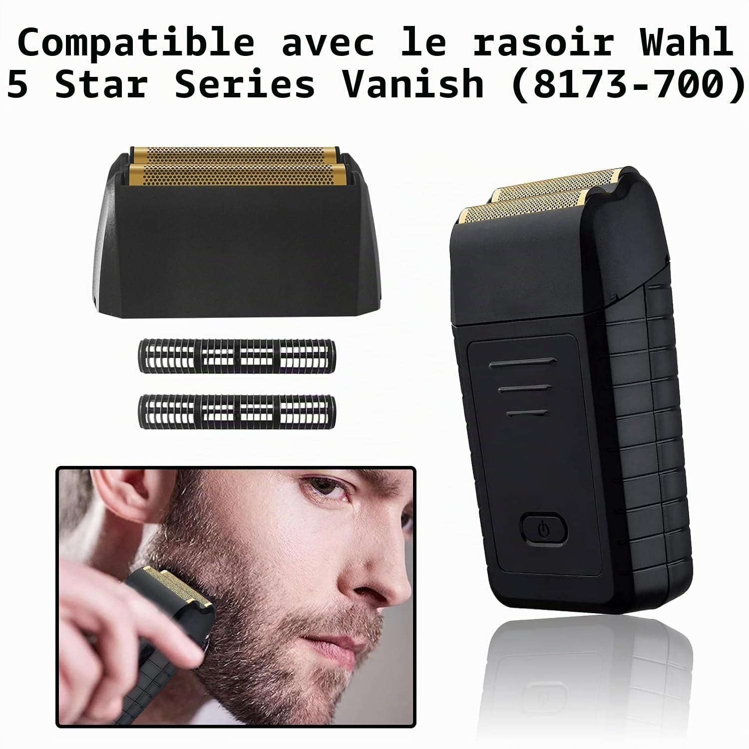 Grille de rechange pour rasoir Wahl 5 Star Series Vanish 8173-700 – Noir | Lot de 2