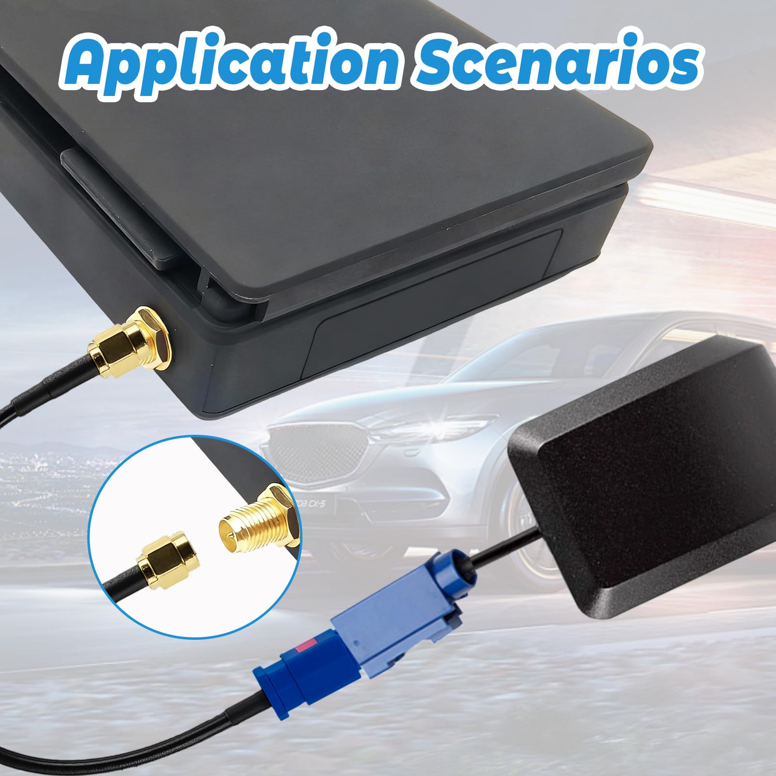 Cavo Adattatore Antenna GPS Auto, Adattatore Fakra C a SMA, Connettore SMA Maschio a Fakra C Femmina, Cavo Coassiale RG174, 15 cm