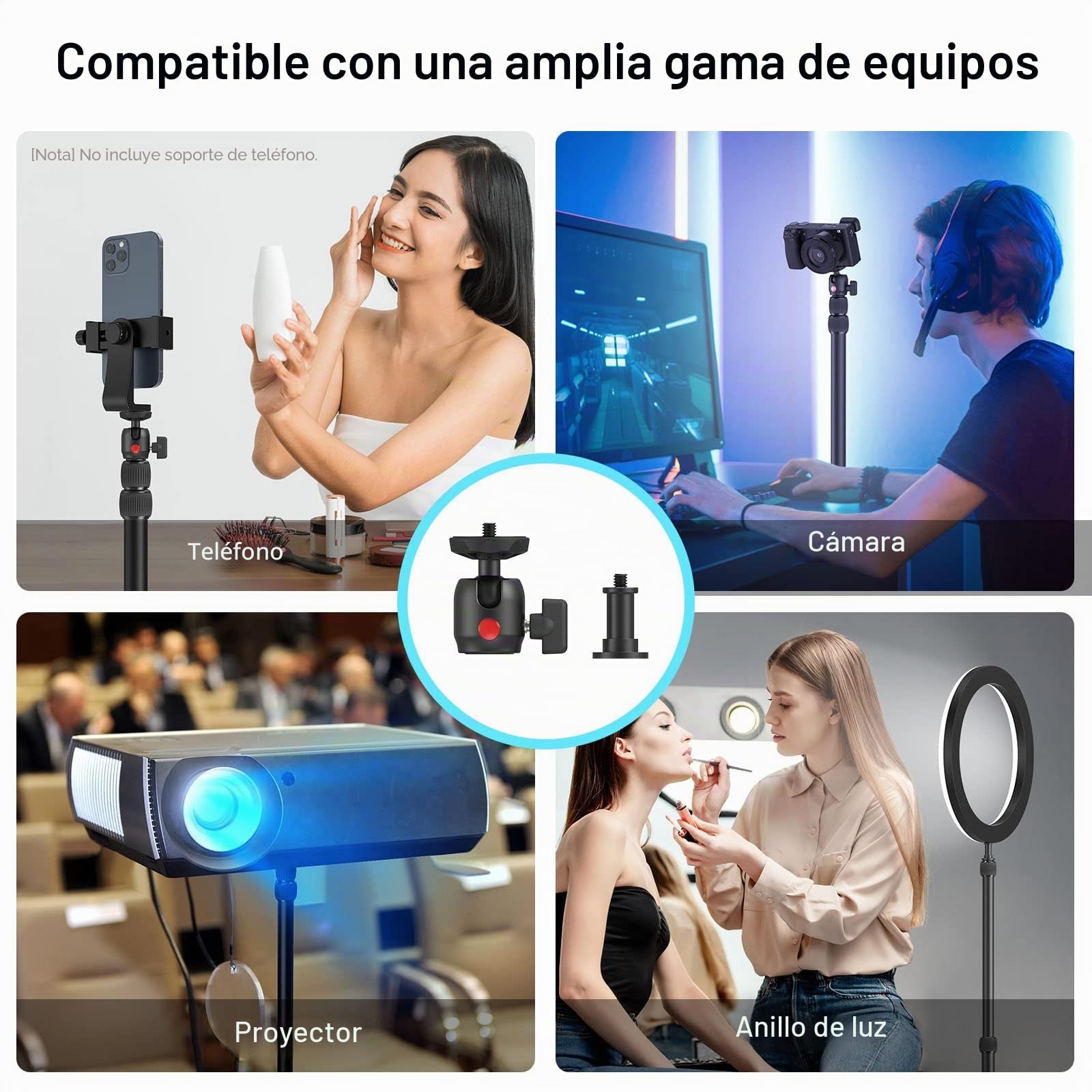 SMALLRIG Soporte Escritorio Extensible para Cámara, 15"-35" Ajustable con Cabezal Bola con Pinza en C, Compatible con DSLR, Anillos de Luz, Streaming y Grabación de Video - 3488