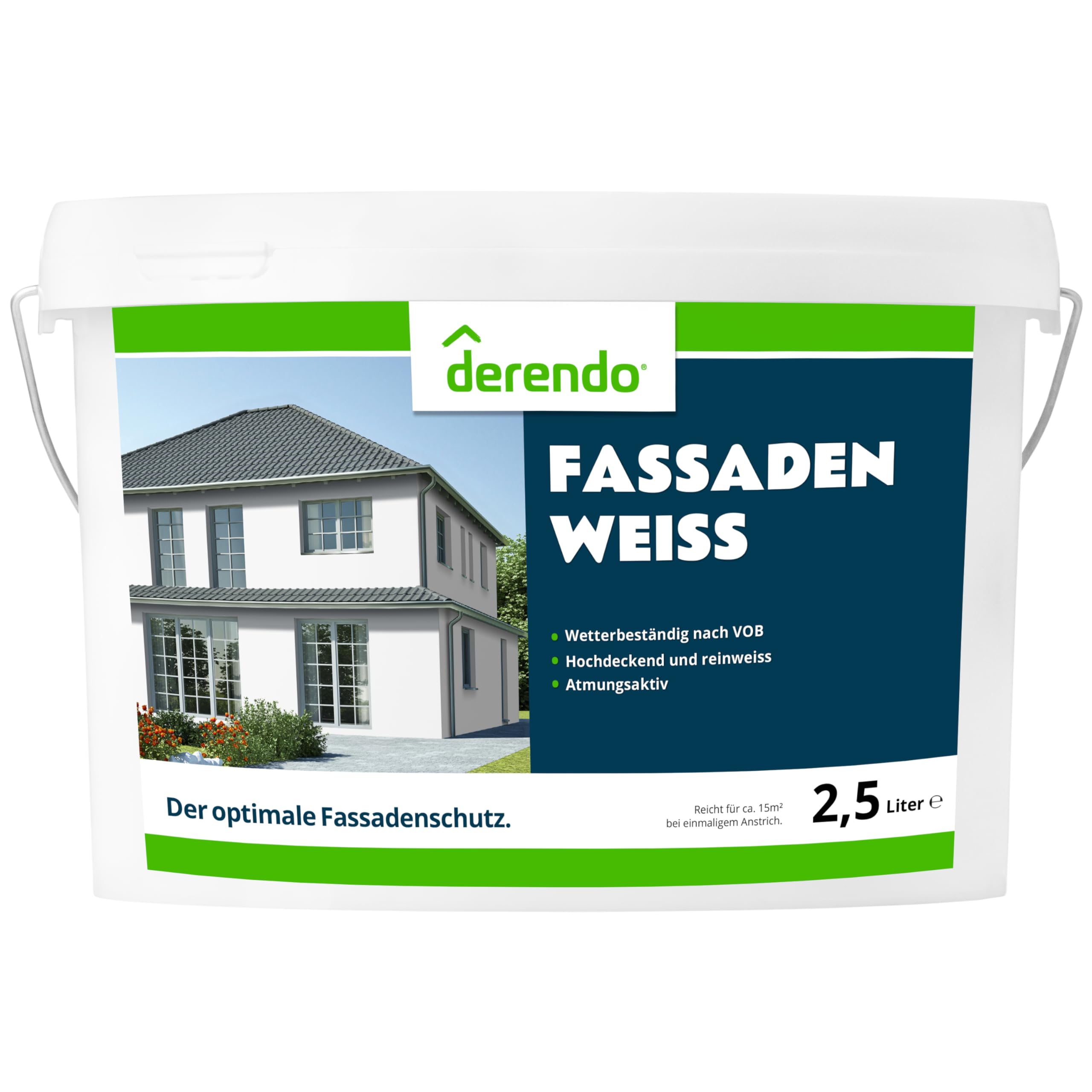 Derendo Schneeweiss Wandfarbe – 10 L, Hochdeckend Produktbild-Vorschau 3