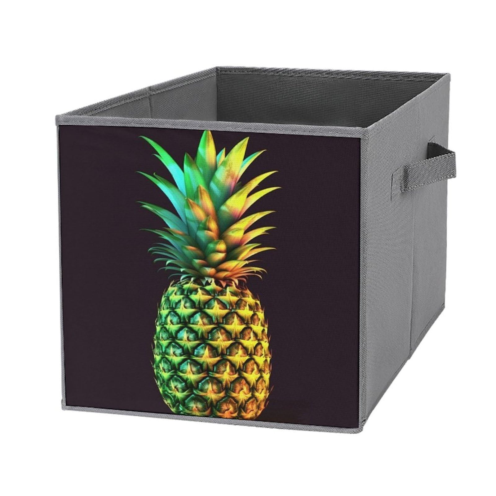 Placard encombré ? Optez pour la boîte de rangement ananas ouverte à poignées