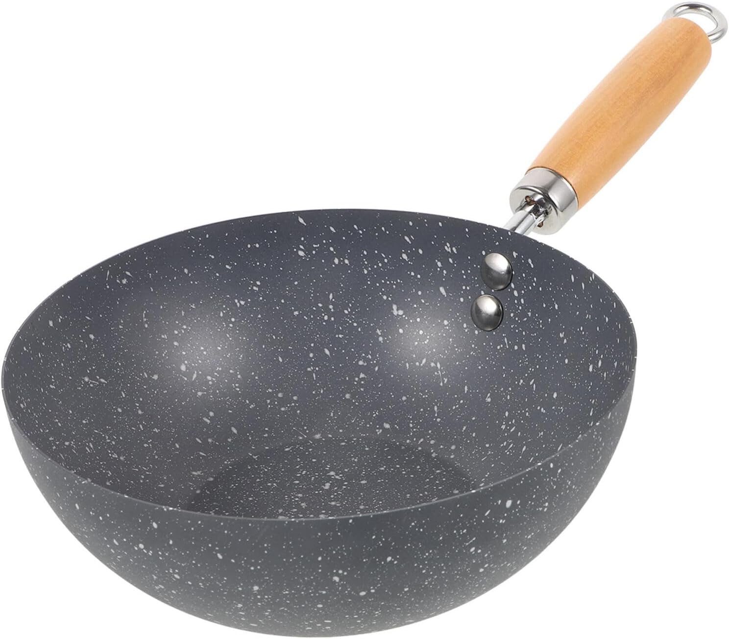Ciieeo Nonstick Small Frying Pan Marble Wok for Induction Gas Stoves Versatile Cooking Pot for Frying Boiling and Steaming Essential Kitchen Cookware