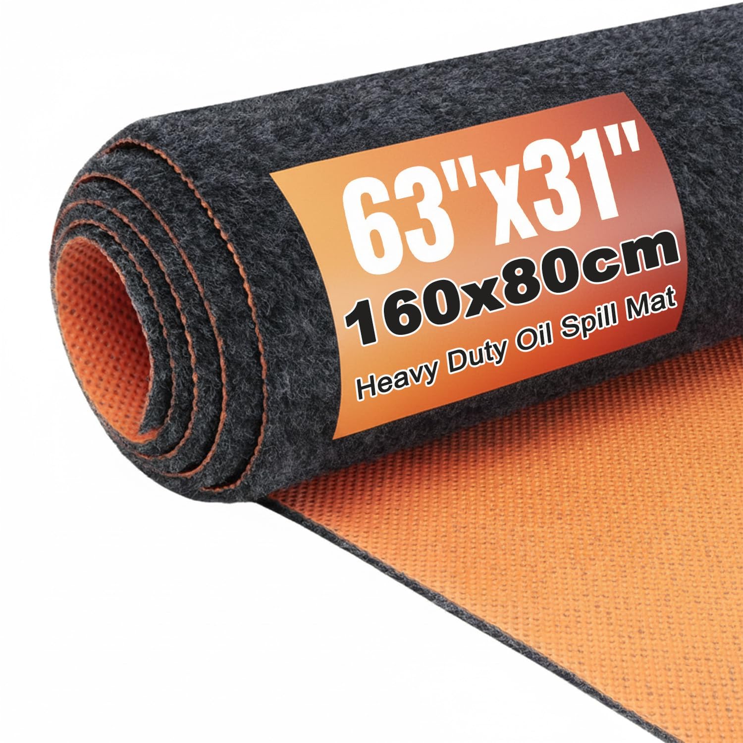 Acidea Tapete resistente para derrames de aceite, tapete de garaje de 63 x 31 x 1/4 pulgadas, respaldo de goma impermeable que protege el suelo, reutilizable, lavable, duradero, almohadillas