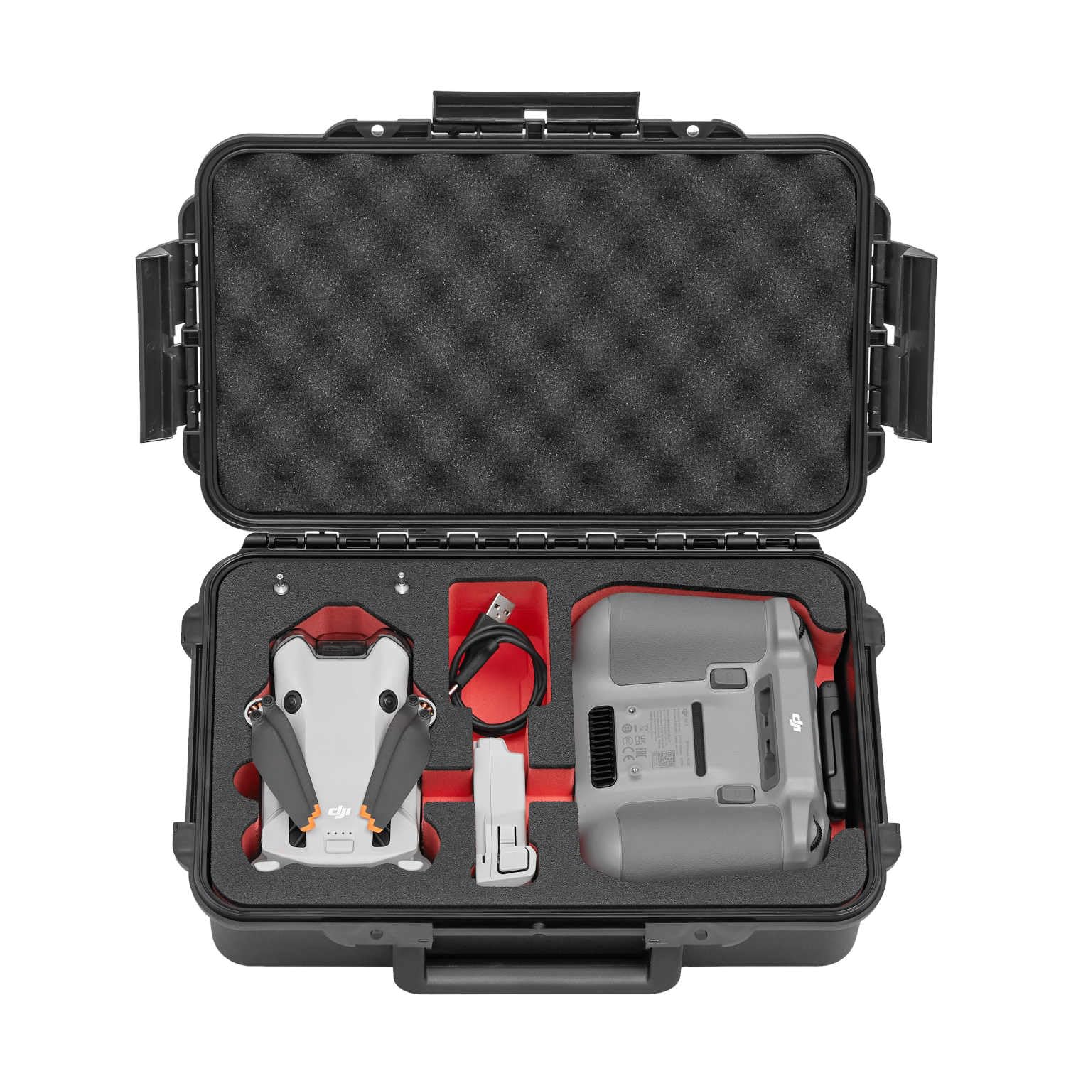 TOMcase Drohnenkoffer „Smart Edition” für DJI Mini 4 Pro Fly More Combo, Standard oder DJI RC 2 Controller, wasserdichtes Etui Case - Made in Germany