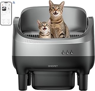 Self-Cleaning Cat Litter Box Open Top - Open-Top Automatic Cat Litter Tray with App Control