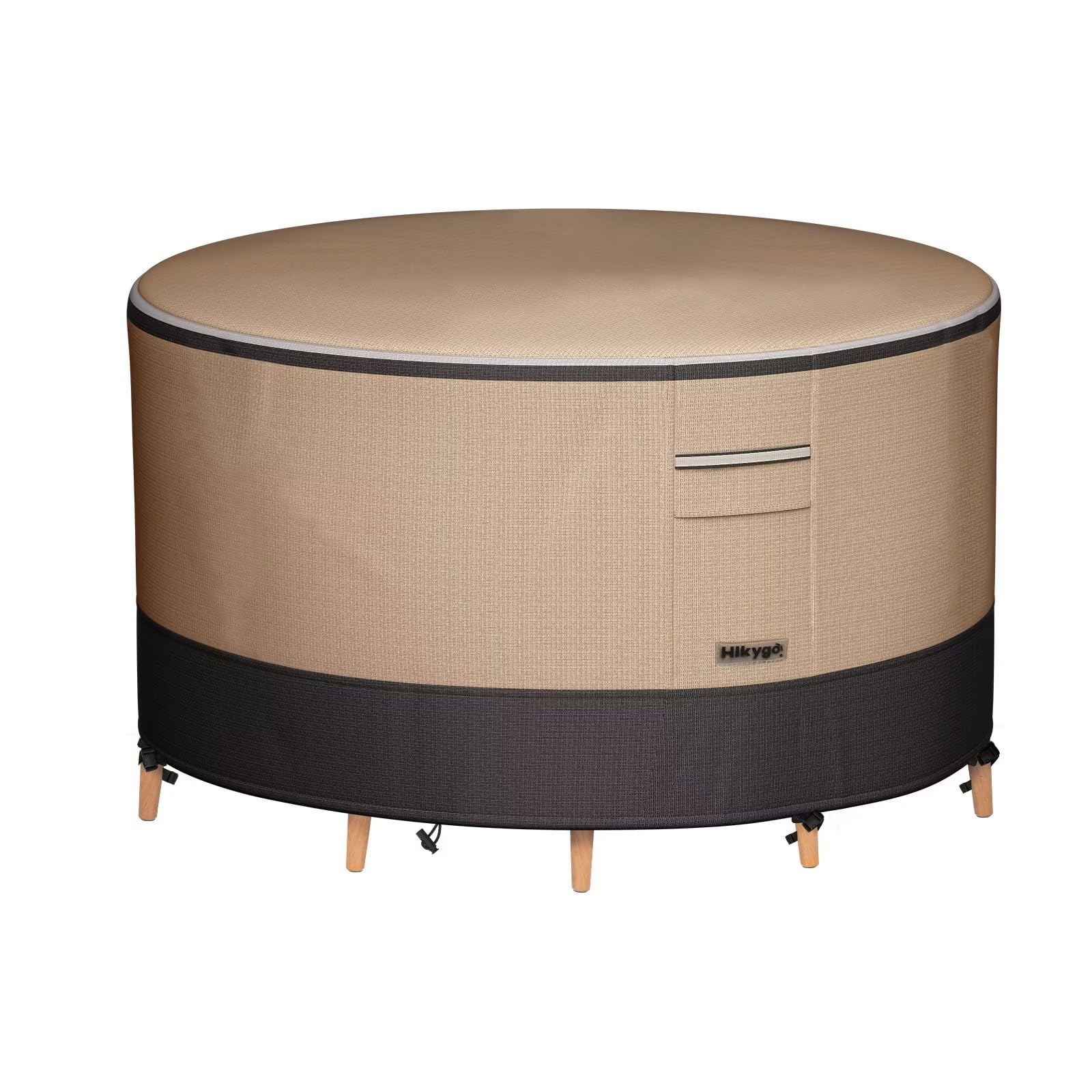 Hikygo 800D Ripstop Round Patio Furniture Covers, 100% Waterproof Patio Table Chair Set Covers Durable UV Resistant Fabric for Outdoor Furniture Set, 72" DIA x 28" H