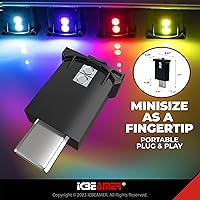 Vista 5 de ICBEAMER Adaptadores tipo C, luz LED de ambiente USB, paquete de 1 unidad (blanco) Interfaz inteligente enchufable en miniatura LED luz nocturna