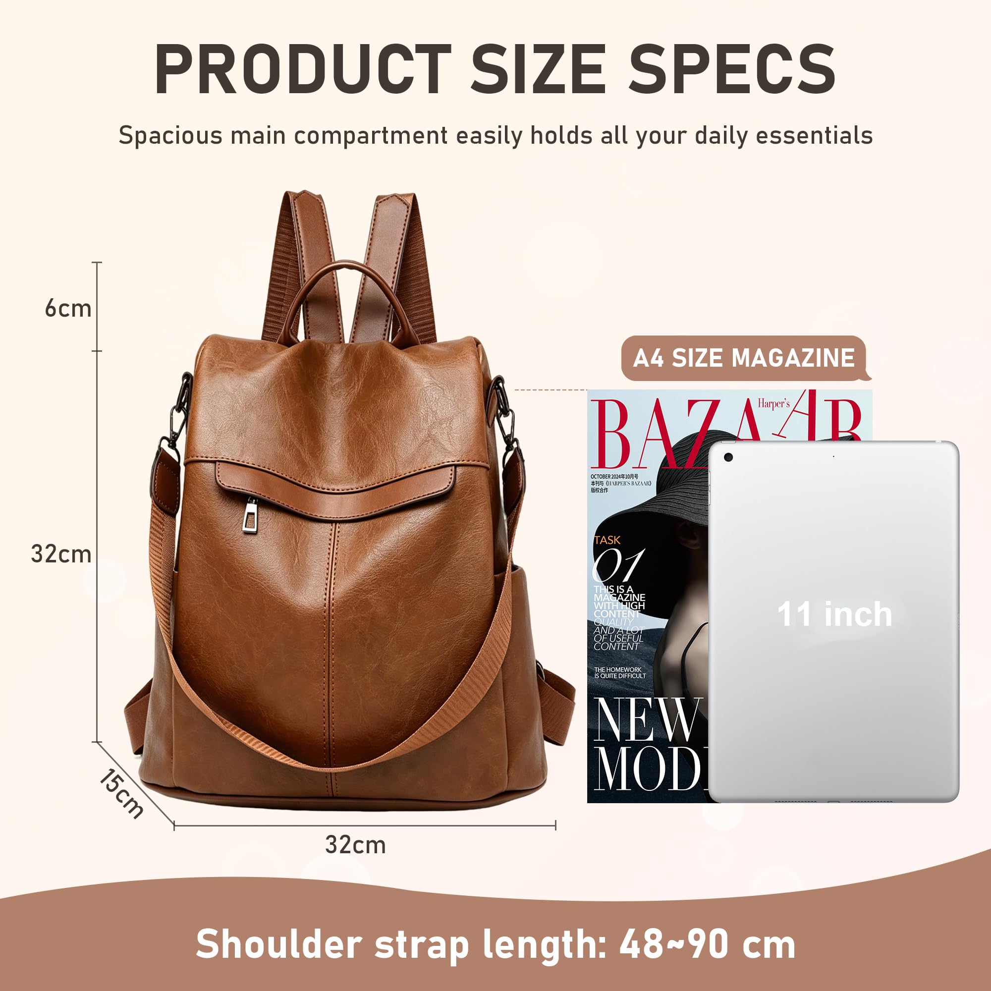shepretty Mochila antirrobo Impermeable para Mujer