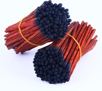 150Pcs 4 Decorative Brown Stick Black Matches, Long Wooden Safety Matches for Candles, Bathroom, Color Matches, Long Wooden Matchsticks for Home Decor, Gifts, Accessories & Events