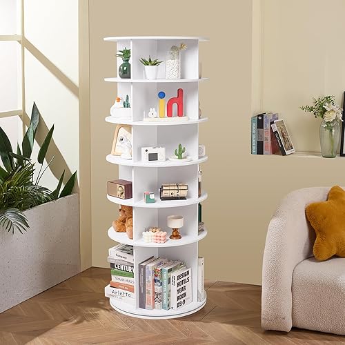 Miniatura 2 de VEVOR Zapatero giratorio de 6 niveles, exhibición de zapatos giratoria de 360, zapatero giratorio de almacenamiento, carrusel redondo, organizador