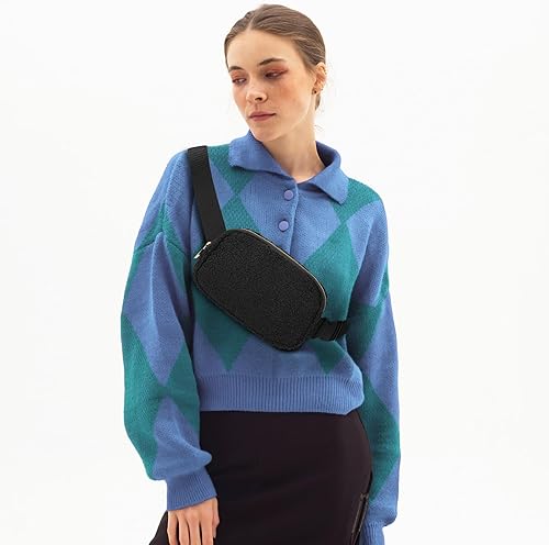 Miniatura 6 de Riñonera cruzada para mujeres y hombres, bolsa para cinturón para senderismo con correa ajustable, riñonera para correr, entrenamiento, deportes,