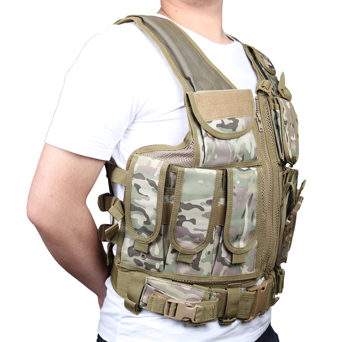 Goetland Gilet Tattico Softair in Poliestere 600D Maglia per Tattico Militare Gilet da Caccia per all' Aperto Campeggio Escursionismo S-XXL