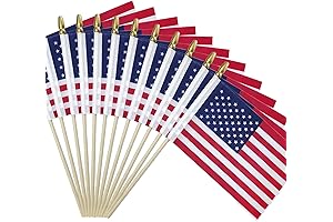 50 Pcs 4th of July Decorations American Flags On Stick