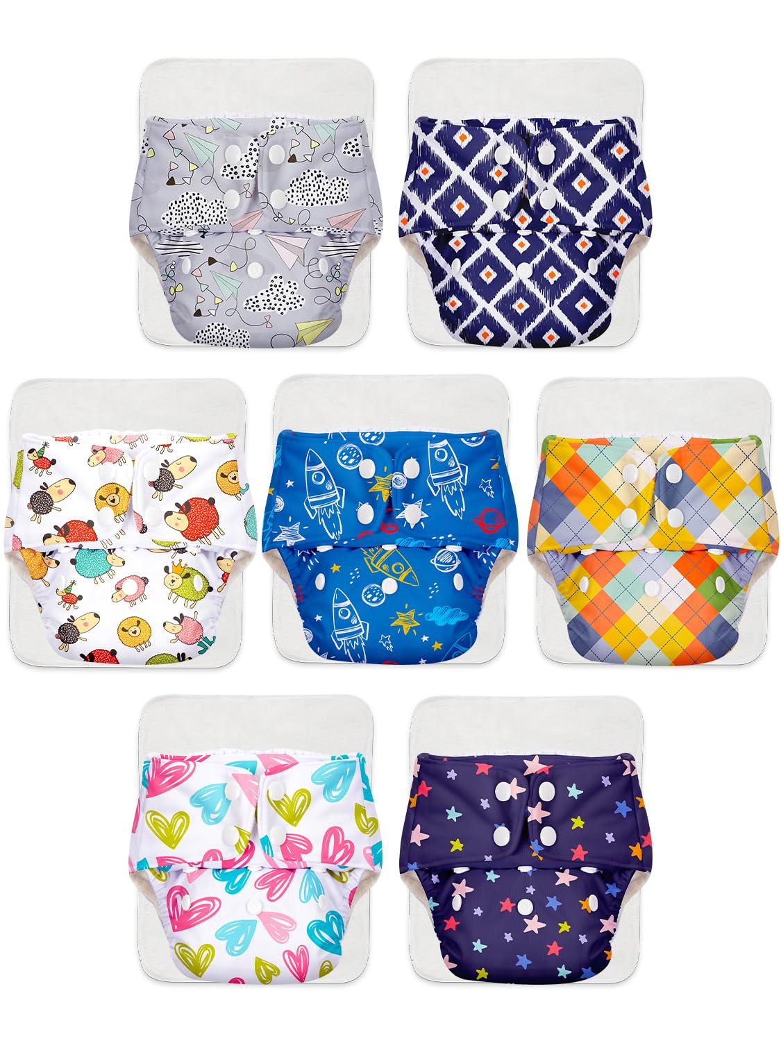 superbottoms Basic Easy-Freesize Adjustable,Washable And Reusable Cloth Diaper For Babies 0-3 Years|Cloth Diaper For Babies With Quick Drying Prefold Style Soaker(Insert)(7 DiaperX7 Insert Pad)7 count-image-31