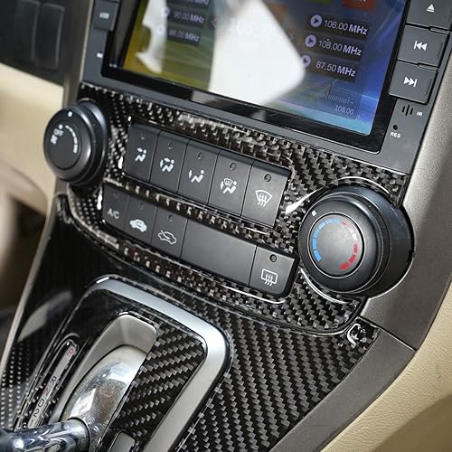 Miniatura 3 de YIWANG Pegatina decorativa del marco decorativo del interruptor del volumen del CD de la fibra de carbono suave del control central para Honda CR-V