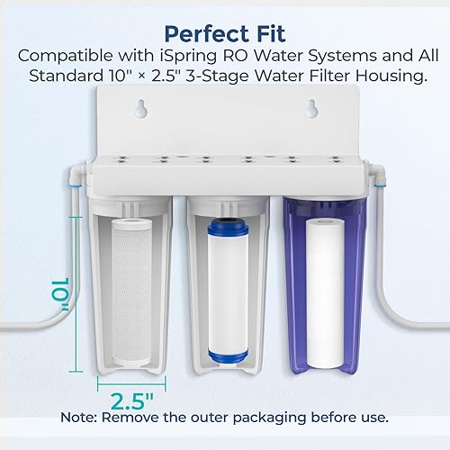 Miniatura 2 de Fil-fresh Juego de filtros de agua de 3 etapas para toda la casa de repuesto de 10 x 2.5 pulgadas, color blanco, 5 micras, paquete de 3