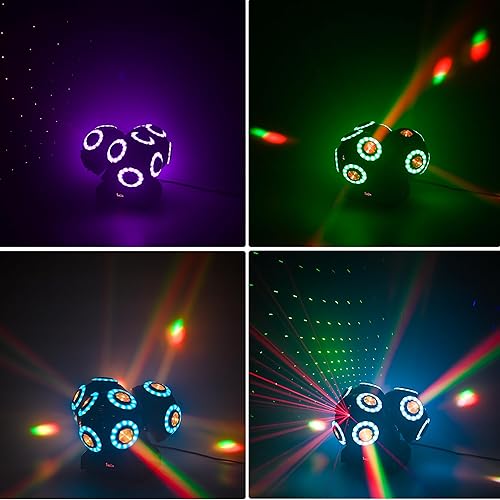 Miniatura 4 de Luces de DJ con cabeza móvil, 12 LED, luces de haz giratorio, luces de DJ, luces LED para eventos, control de sonido, Dmx512, luces para DJ, KTV,