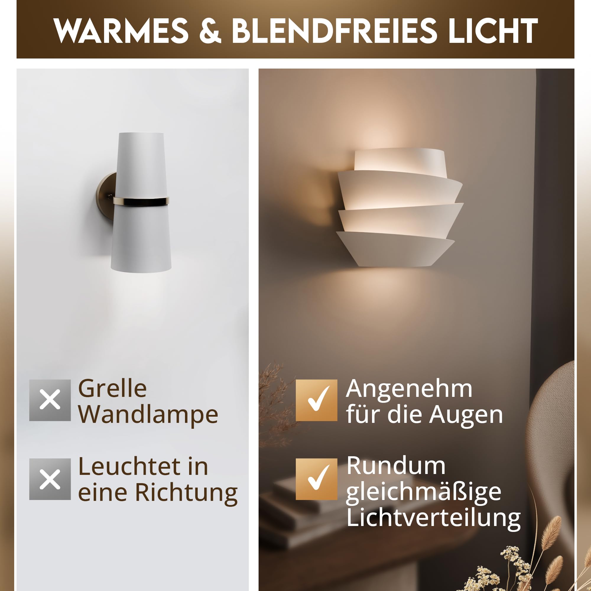 Wave Light Wandleuchte innen, weiss, LED Wandlampe, warmes Licht