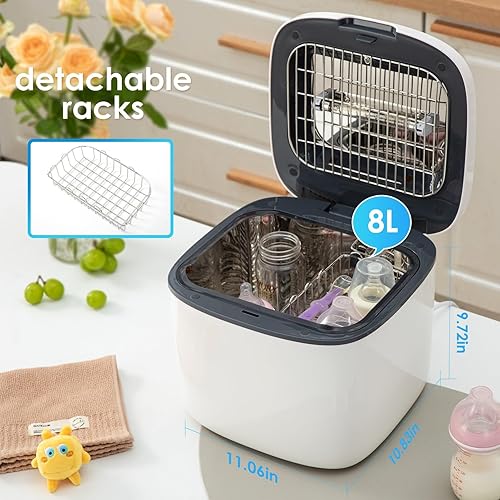 Miniatura 2 de Esterilizador y secadora de biberones 8L 4 en 1 Esterilizador UV y secadora con control de pantalla táctil, esterilizador de seguridad de apagado