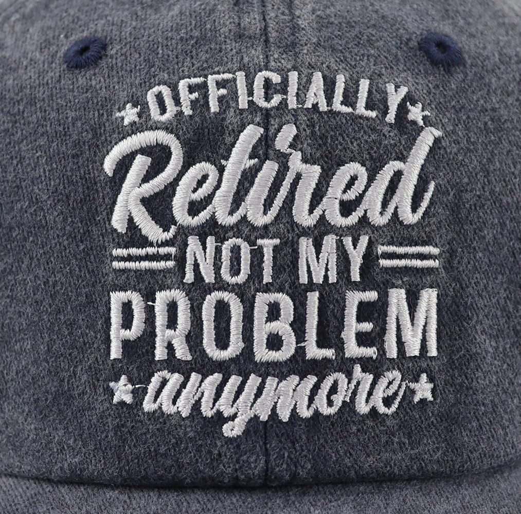 Officially Retired Hat for Women Men, Funny Adjustable Cotton Embroidery Retirement Baseball Cap - Image 2