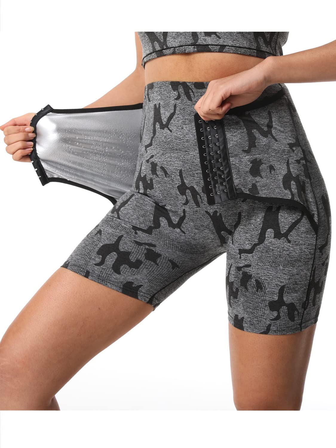 EKSED Pantalones moldeadores para Mujer, Entrenador de Cintura, Traje de Sauna, Pantalones Cortos moldeadores de Sudor con Control de Barriga
