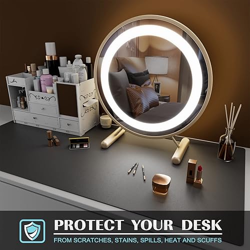 Miniatura 6 de K KNODEL Alfombrilla de escritorio pequeña de cuero para oficina, para mouse y teclado, alfombrilla para computadora y laptop, protector y cubierta