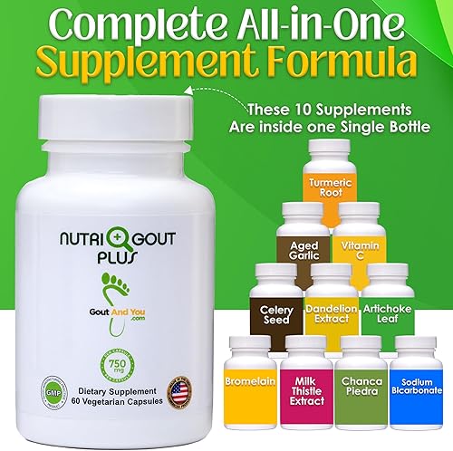 Miniatura 3 de NutriGout Plus - Fórmula premium de apoyo de ácido úrico - 60 cápsulas vegetarianas - 750 mg por cápsula