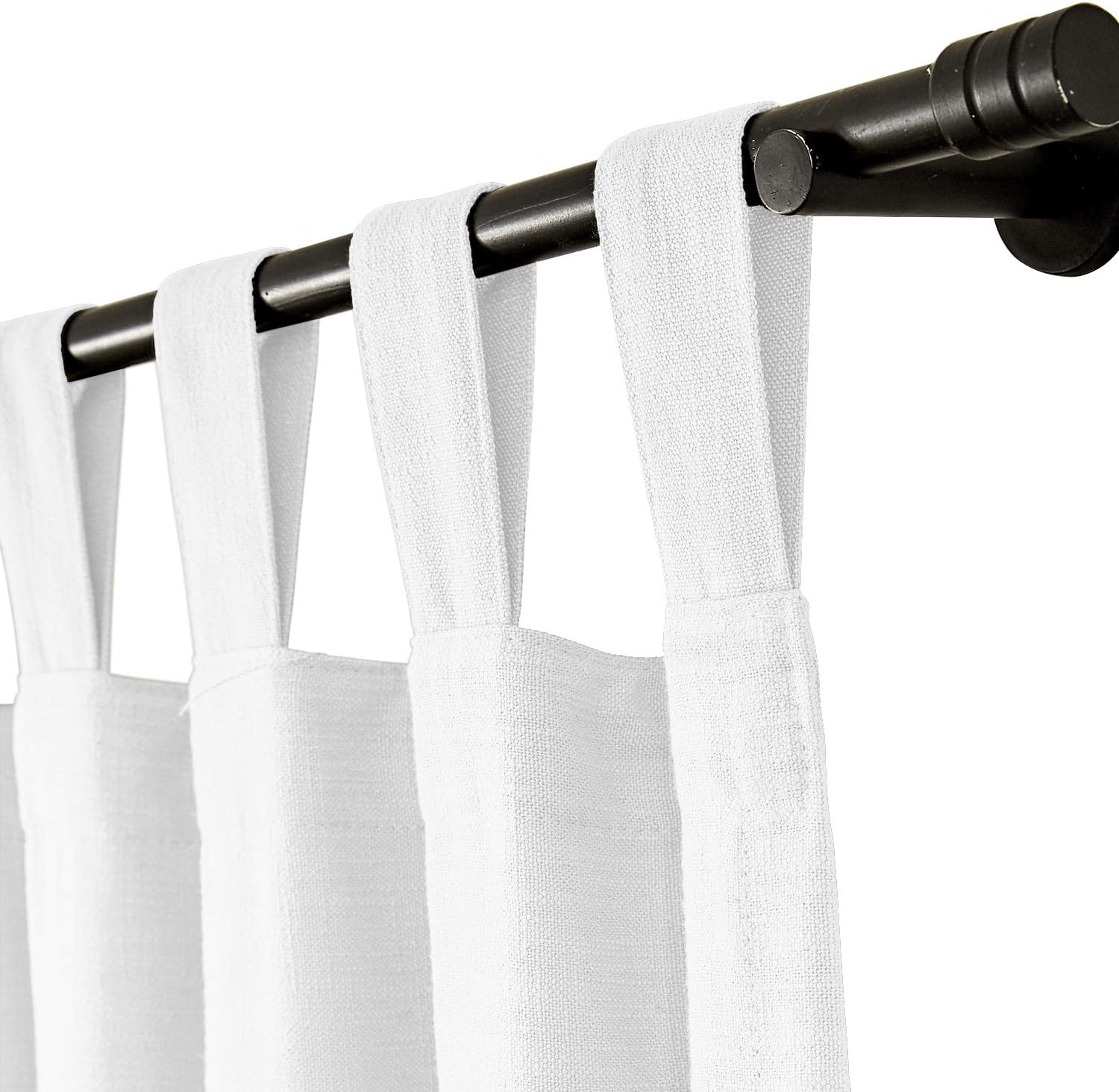 ChadMade Natural Linen Cotton Paper White Panel Tab Top Room Darkening Curtain for Living Room Bedroom, 50 Inch Wide by 108 Inch Long Linen Blend Texture Curtain Sliding Door 1 Panel, Cary Collection