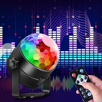 Sound Activated Party Lights Remote Control DJ Lighting Remote, Disco Ball Strobe Stage Light Remote Controller for Home Room Dance Party Suppli