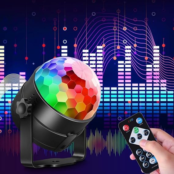 Sound Activated Party Lights Remote Control DJ Lighting Remote, Disco Ball Strobe Stage Light Remote Controller for Home Room Dance Party Suppli