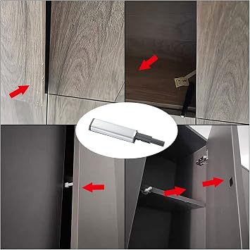 20 Pack Magnetic Push Latches for Cabinet, Push to Open Door Latch - Heavy Duty Push Release Catches Kitchen Drawer Pop Out Latch, Gray