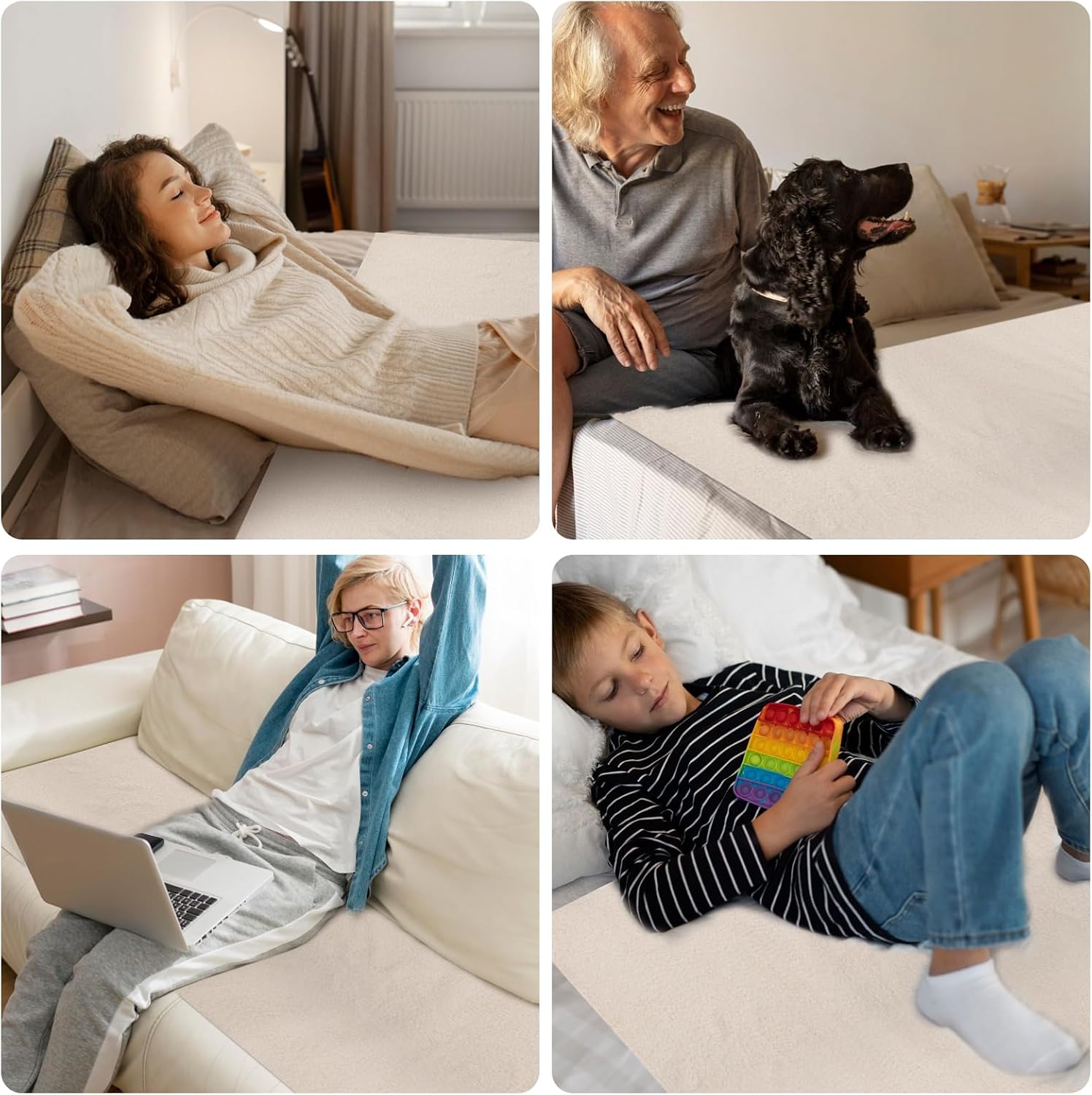 2 PCS Medical Sheepskin Pad, 30” x 60” Sheepette Synthetic Lambskin Bed and Furniture Pad - Medical Sheepskin Pelt Pads to Prevent Bedsores and Pressure Sores for Home and Mobility Use