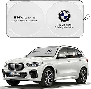 Car Sunshade BM Windshield Cover Inner Sun Shade Sun Visor UV Protection 160x85cm for 4-Series 5-Series 7-Series X1 X3 X4 X5 X6 I8, Black