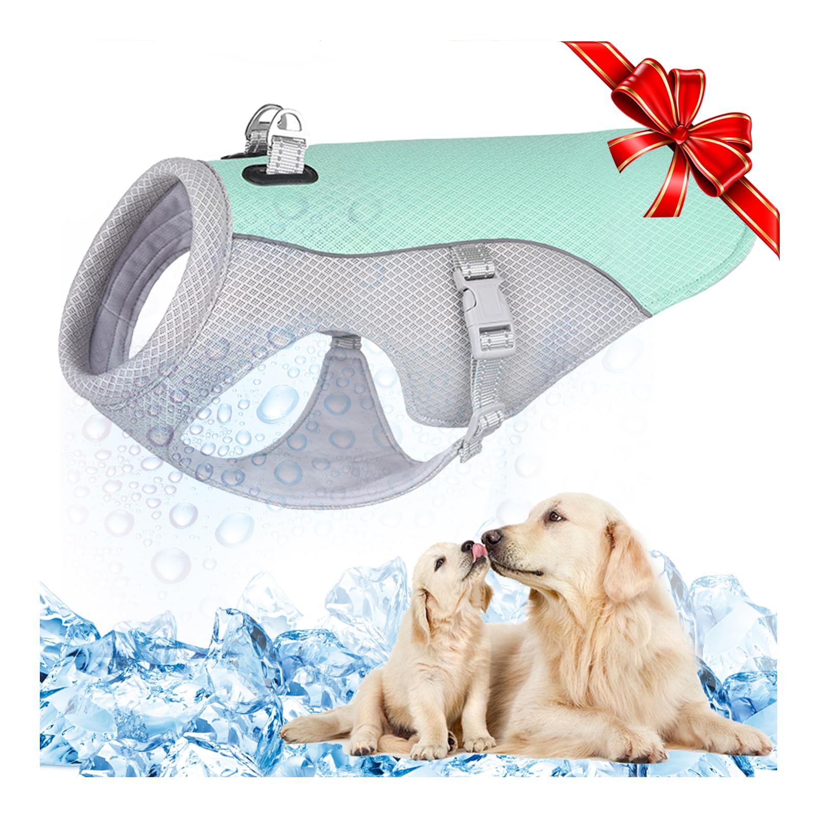 Gilet Di Raffreddamento Per Cani - Leggero, Traspirante, Protezione UV, Con Striscia Riflettente, Per Estate E Sole - Foto 2