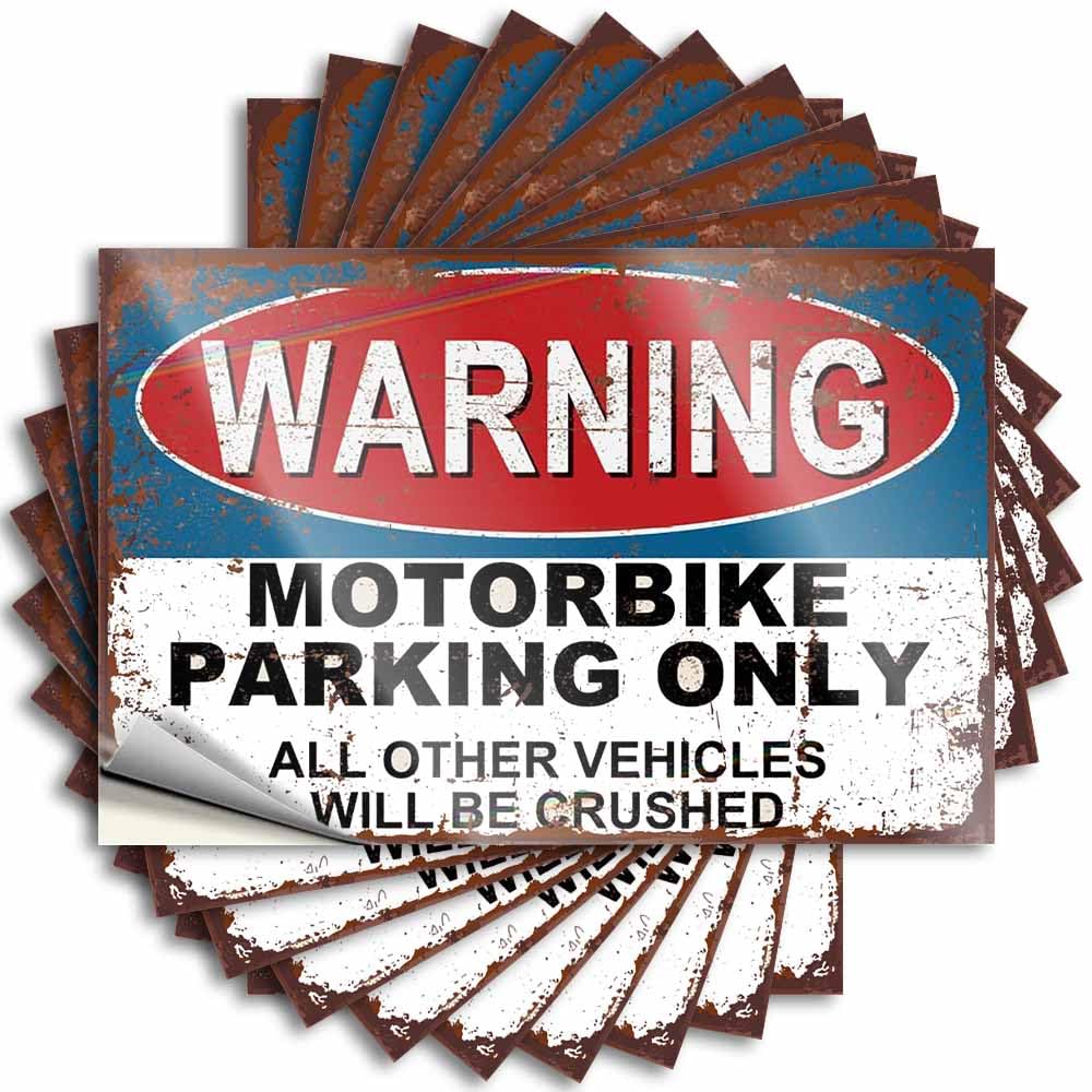 Decals Garage Stuff for Guys Custom Stickers, Waterproof Waterproof Motorbike Parking Only for Hydro Flask | Golden Vinyl Decals for Motorcycle Holiday Gift(8X12CM)