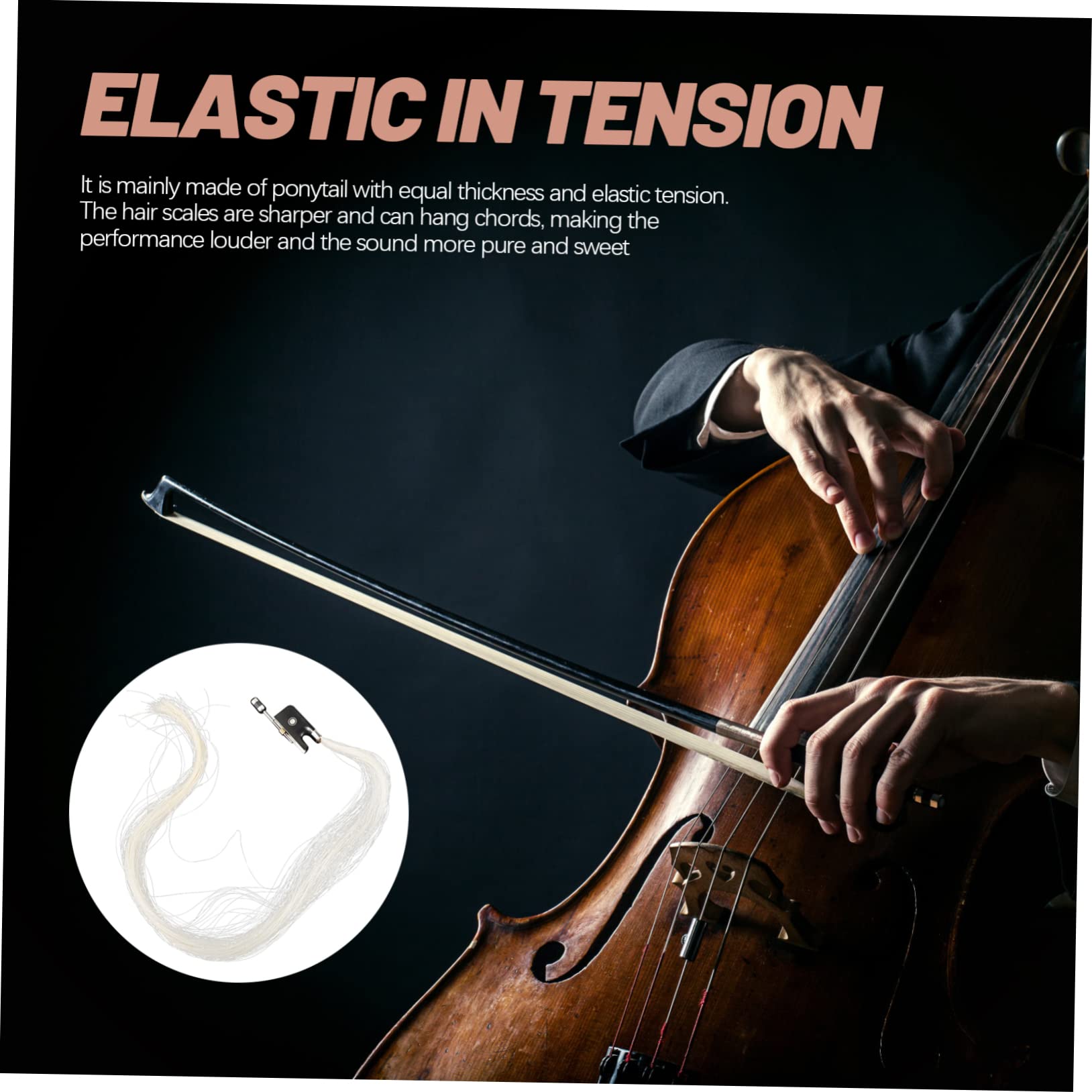 Coda Cavallo Per Violino Pelo Naturale Accessorio Resistente Per Archi Materiale Di Alta Qualità Per Strumenti Musicali Per Praticare Casa e Scuola