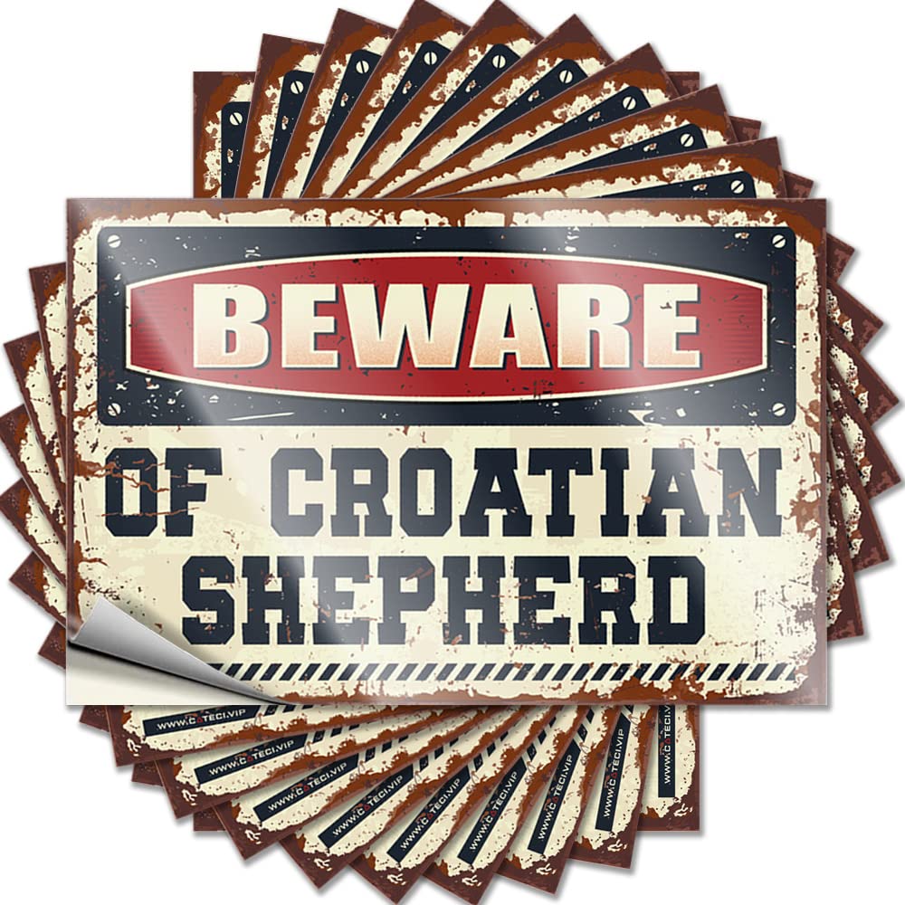 Decals Custom | Western Bathroom Case Beware of Croatian Shepherd for Girl(8X12CM)