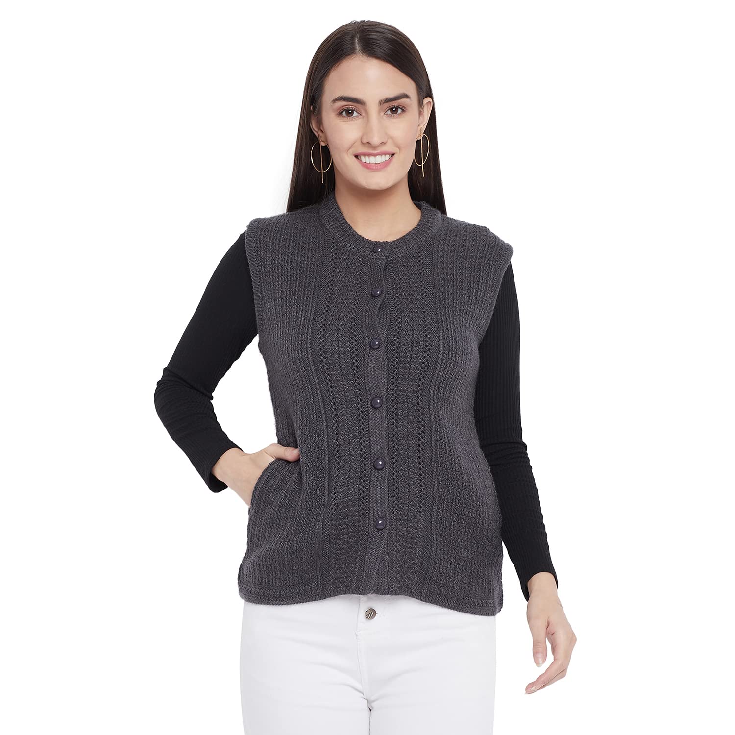 clapton Women's V-Neck Sleeveless Sweater-picture-56