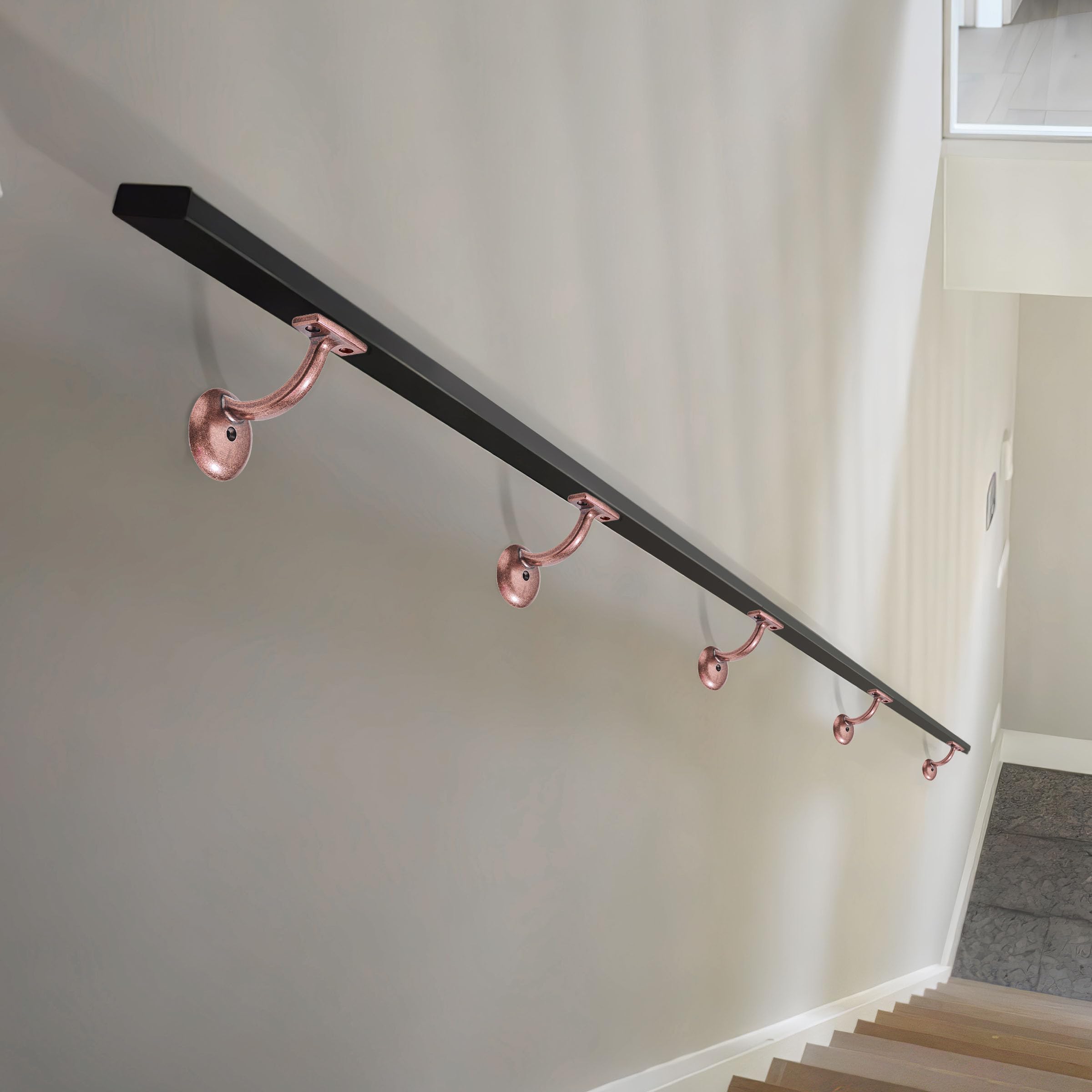 KHTUMEWARE-STAIR Antique Copper Handrail Brackets in Antique Copper — KHTUMEWARE