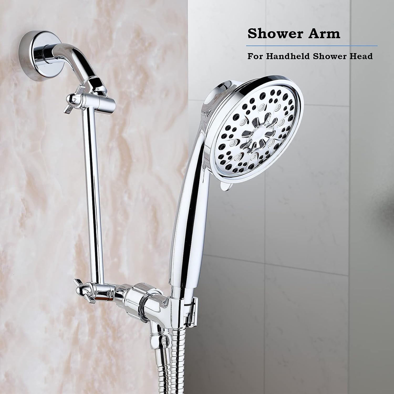 Shower Arm Extens, Adjustable Shower Arm for Bathroom, Solid Brass