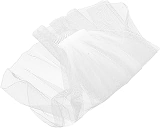Bridal Veil with Decorative Comb, Short White Wedding Veil Hairpiece with Rhinestones, Bride Hair Accessory for Wedding Ceremony and Special Occasions
