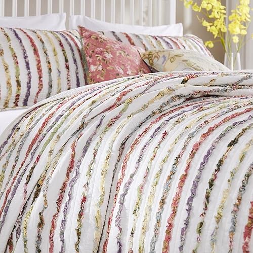 Vista 22 de Greenland Home Set de Colcha, Algodón, Multicolor, King Multicolor,Volantes,https:/ www.Yaxa/dp/undefined