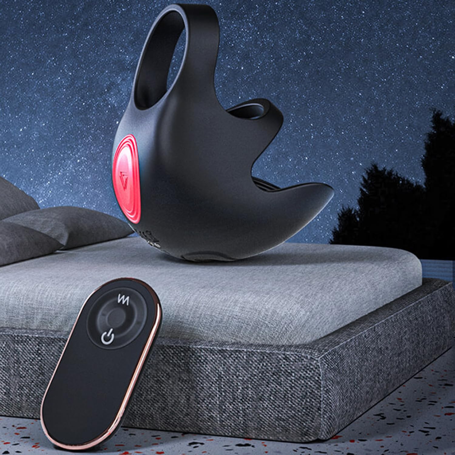 Anello per Pene Vibrante con Vibrazione Testicolare, Vibratore Ad Anello per Pene in Silicone Impermeabile con Stimolazione dei Testicoli Regolabili, Giocattolo Sessuale Telecomandato per