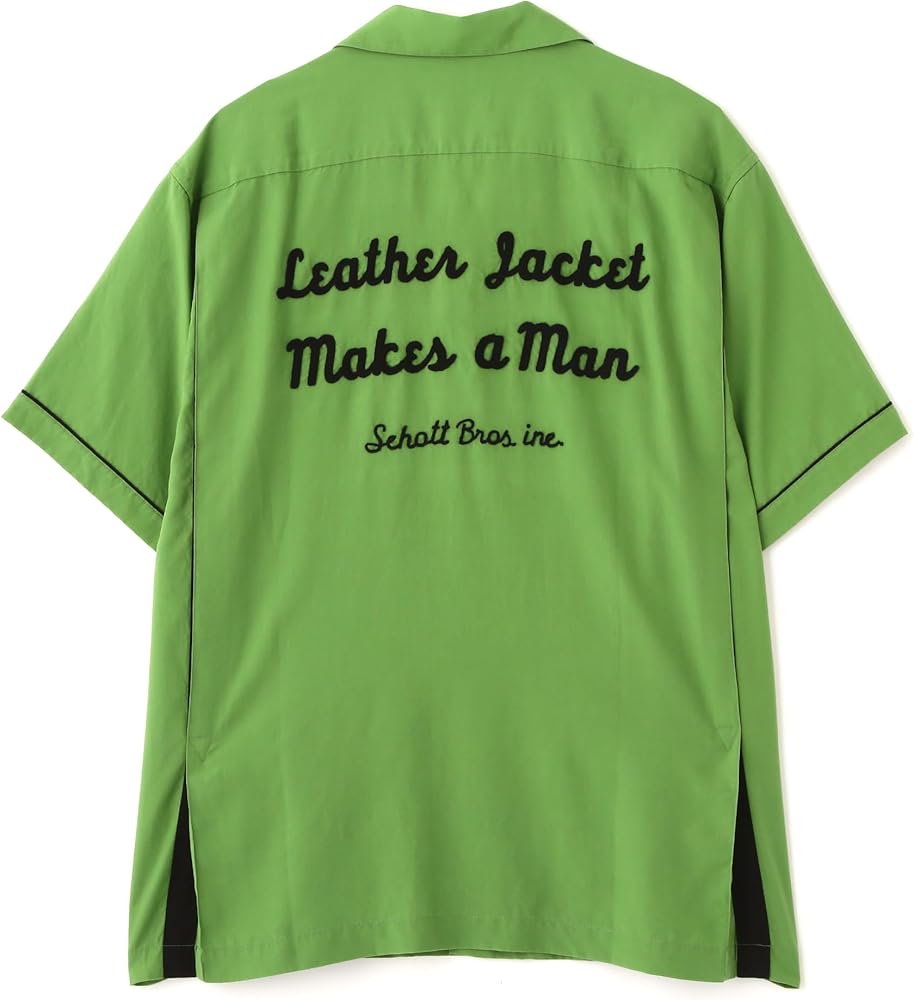 Schott BOWLING SS SHIRT 半袖 刺繍 ボーリングシャツ BOWLING SS SHIRT'LEATHER JACKET MAKES A MAN/ボーリングSS