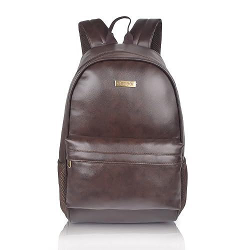 Veneer Medium Size 20 L Laptop Backpack Men Women?S Girls Fashion Pu Leather Mini Casual Backpack Bags For School, College, Tuition, Office Bag (Black)