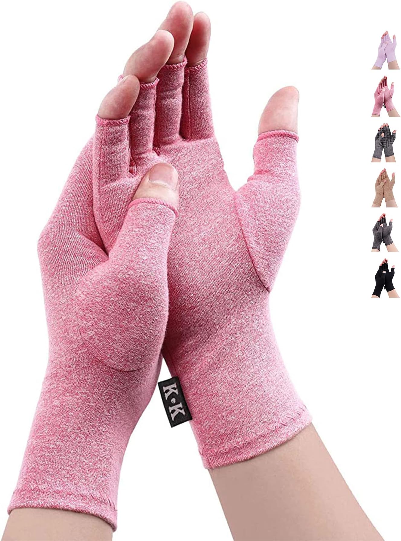 Athritis Gloves - Compression Rheumatoid Gloves Fingerless For Pain Relief Hand Glove Rehabilitation Relieve Pain Dailywork For Men Women, S,Pink
