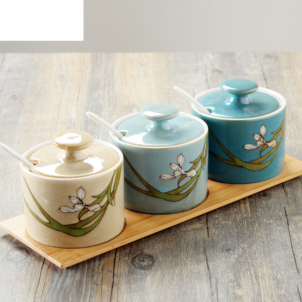 Spice storage containers,Small spice jars Spice rack with spices Kitchen containers Ceramic bowl-A