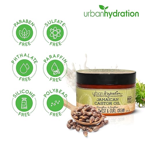Miniatura 2 de Urban Hydration Crema de peinado de aceite de ricino jamaicano | Sin sulfatos, parabenos ni tintes, hidrata, espesa, evita la rotura y alarga para