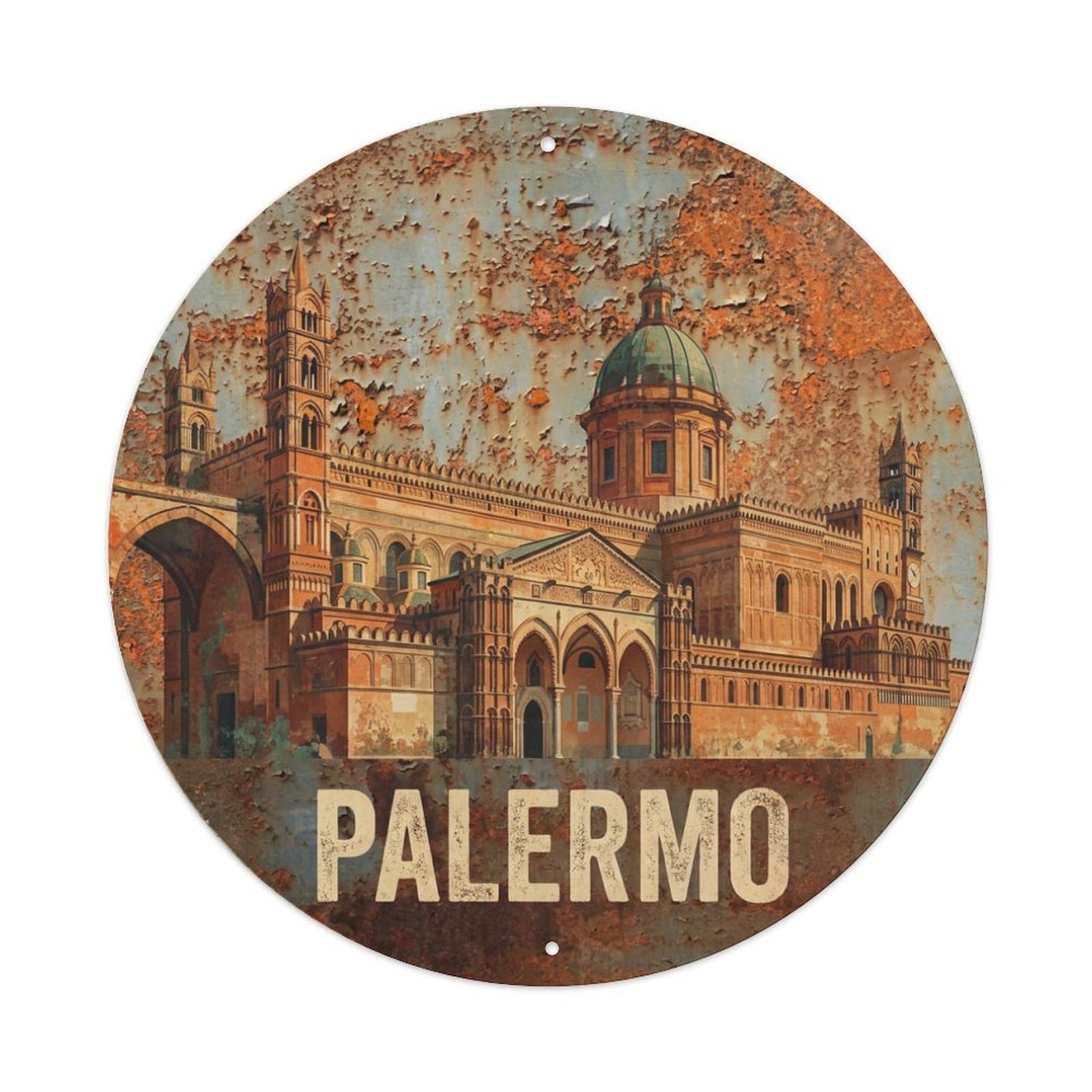 Galvaxio Style Italy Retro Travel Palermo Metal Tin Sign